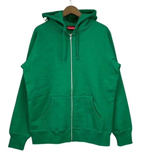 Sweat shirt zip up logo Supreme Felt Hood Medium Kelly 