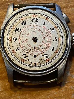 1930's Ultra RARE Oval Single Pusher Baby VULCAIN Chronograph with