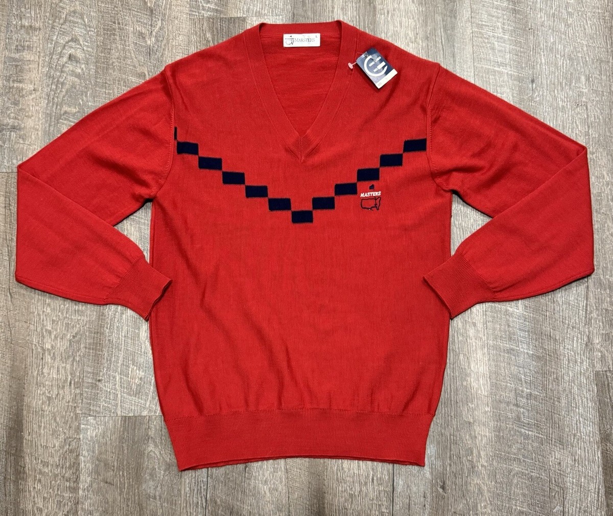 ニット/セーター Back Logo Sweater Red Large Vintage Augusta National Masters Wool Sweater Men's Large Red Knit