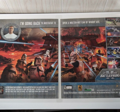Star Wars Battlefront II 2005 LucasArts video game for PS2, Xbox   Laminated Ad