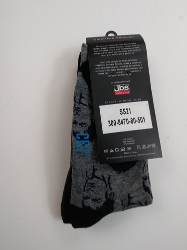 Cristiano Ronaldo Men's crew Socks, 3 Pack multicolor logo all over size US 3-6 - Picture 3 of 3