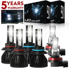For Honda Accord Sedan 4-Door 2005-2012 6000K LED Headlight Bulbs Fog Lights P4C