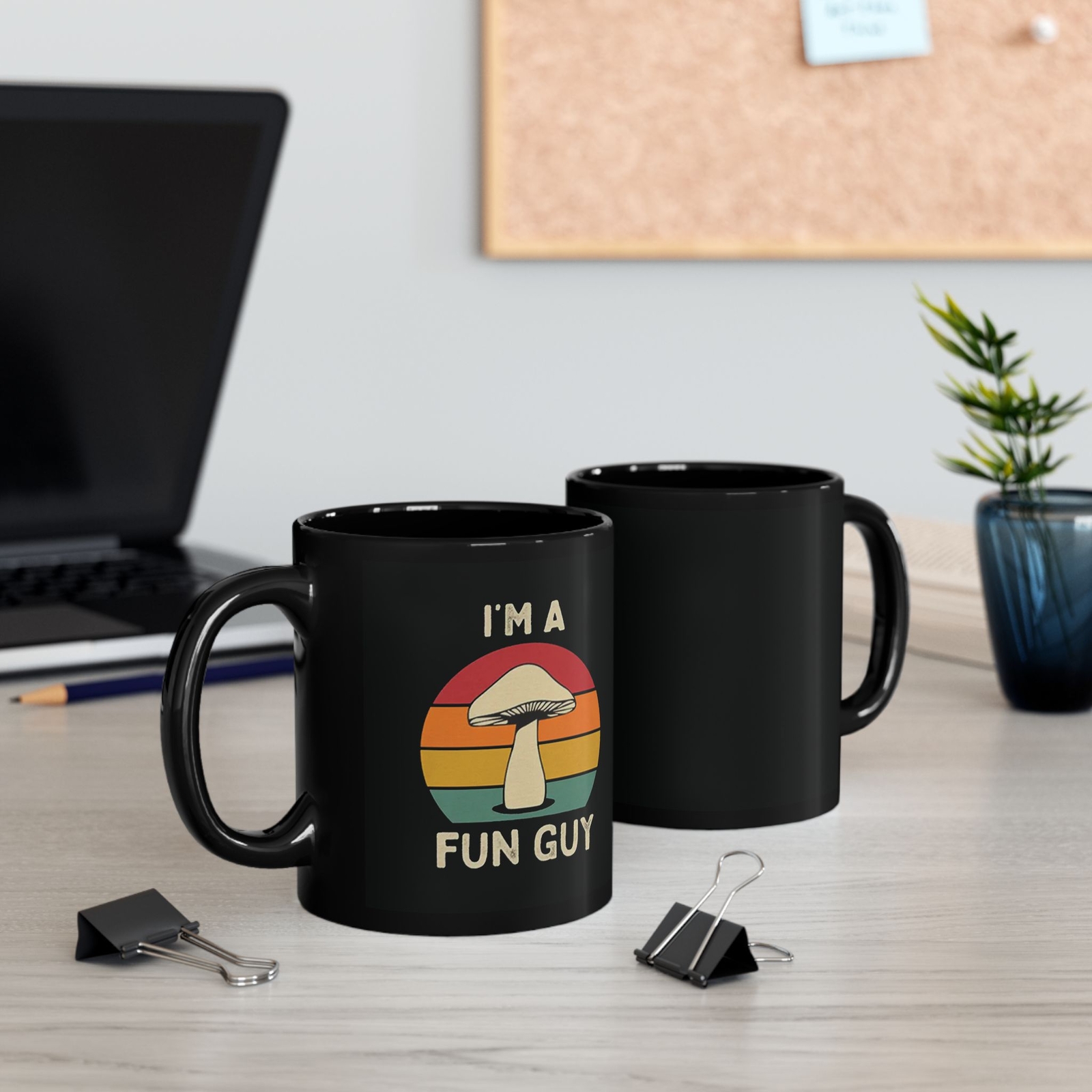 I'm a Fun Guy Mushroom Premium Black Coffee Mug