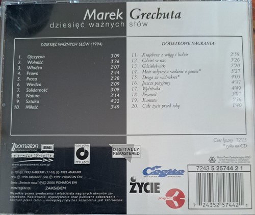 Marek Grechuta – Dziesięć Ważnych Słów (2000) - Bild 2 von 2