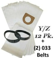 HOOVER WIND TUNNEL TYPE Y/Z WINDTUNNEL VACUUM BAGS - 12 pack 2 Belts -