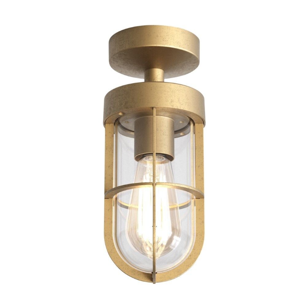 Astro Brass Ceiling Light E27 Solid Metal Glass Cover ES Cabin 1368034