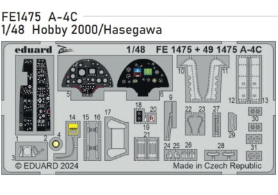 Eduard 1/48 Douglas A-4C Skyhawk Detail Set for Hobby 2000 / Hasegawa kits