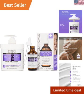 2PC Hydrating Skin Care Set: Body Cream & Face Serum for Youthful Radiance