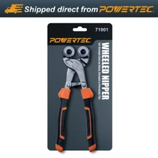 POWERTEC Wheeled Tile Nippers for Glass, Ceramic, 22mm Tungsten Carbide, 1PK