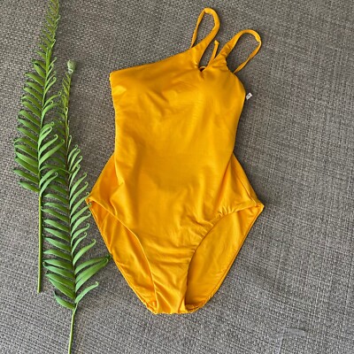 Maillot De Bain Une Pièce BECCA - Dos Asymétrique Avec Liens - Taille M - Jaune - Neuf Sans étiquettes
