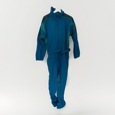 Vintage 80er 90er Skioverall Olympia Petrol Grün L/XL Retro Ski Anzug