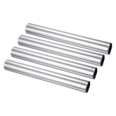 4 Pcs Relay Track Baton Aluminum Sports Tube Field Running Race Sticks Silver