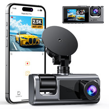 Car Dual Lens Dash Cam HD 1080P Front/Rear/Inside Video Recorder Camera G-Sensor