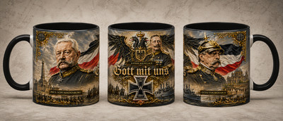 Deutschland meine Heimat Tasse Kaiser Wilhelm II. Otto von Bismarck Hindenburg