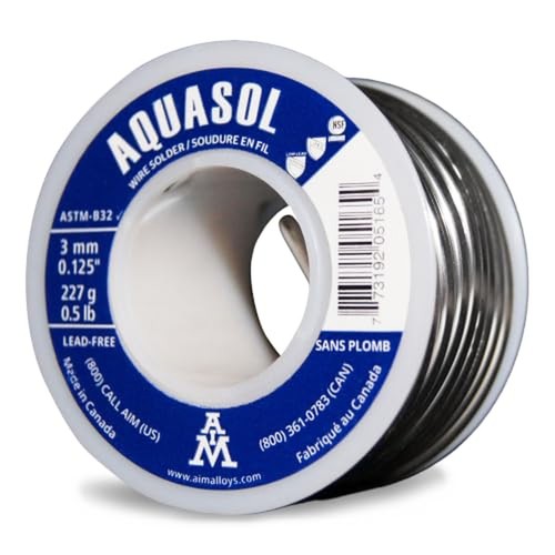 AIM Lead-Free Plumbing Solder, Silver Bearing, 0.125inch dia, 1/2 Lb Spool