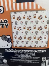 Hello Kitty Halloween ghost white Full/Queen Blanket 90 x 90" NWT Fast Ship