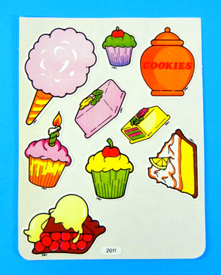 Vintage BJ's Sweet Treats Cakes Cookies & Pies Sticker Sheet Partial