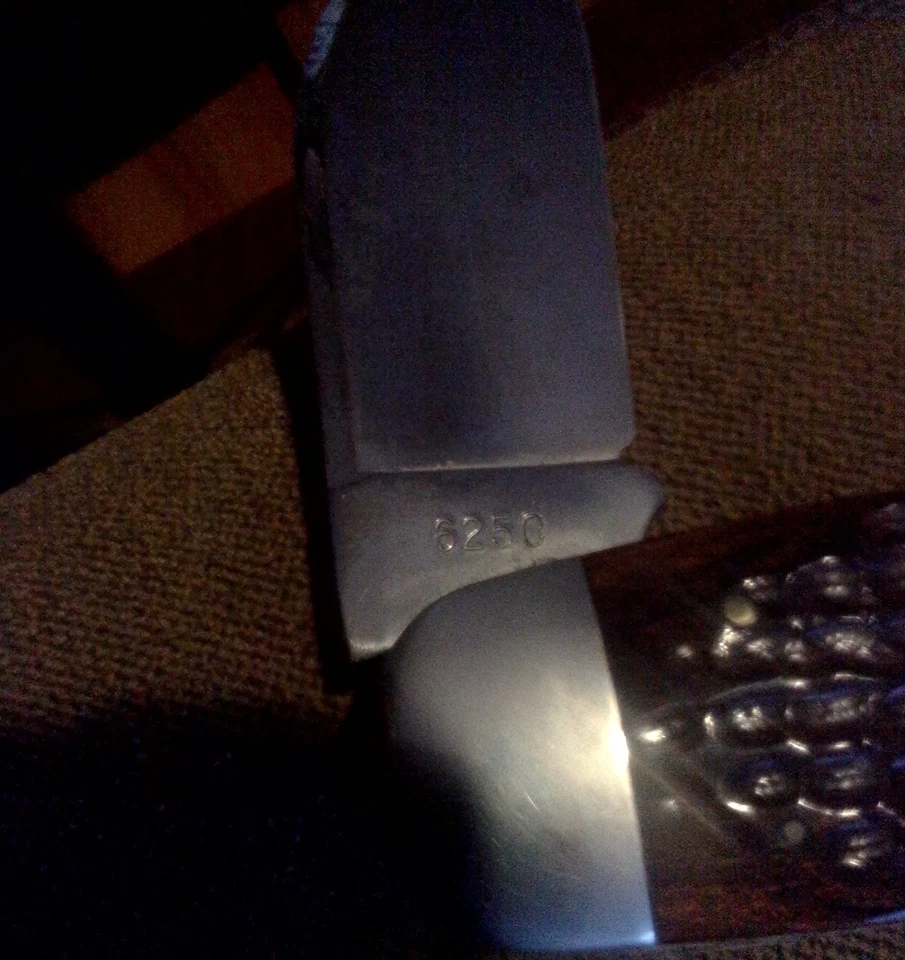 1976 CASE XX 6250 ELEPHANT TOE KNIFE WITH PKKAWOOD HANDLES ETCH BLADE NO BOX - Image 4 of 4