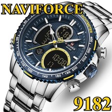 NAVIFORCE Dual Display Men Chronograph Quartz Watch Man Sport Wristwatch