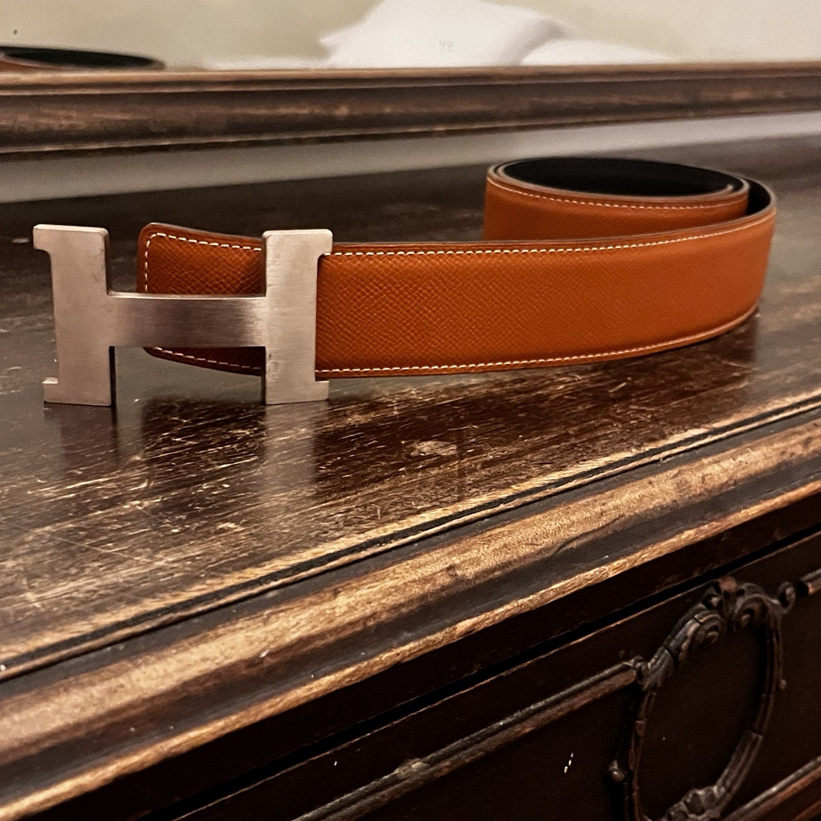 AUTHENTIC Hermès Constance H Reversible Belt  85 … - image 5