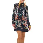 Camilla We Wore Folklore Crochet Mini Shirt Dress Size Medium Black Floral Short