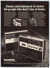 1970 PANASONIC PORTABLE STEREO RADIO Vintage 8"X11" Magazine Ad 1970's M721