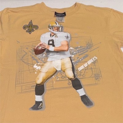 Reebok New Orleans Saints Drew Brees #9 Gold Boys T-Shirt L (14/16) NFL
