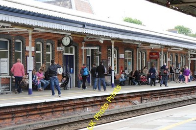Photo A3 Truro railway station Passengers waiting for trains to Falmouth c2015
