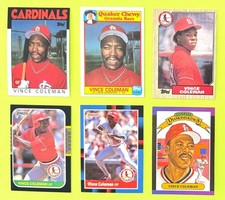 1986 Topps Vince Coleman RC Cardinals Mets Royals Reds Lot 2-Time All-Star