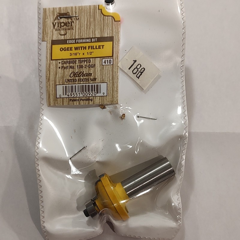 Viper Ogee with Fillet Carbide Tipped Router Bit 2 Flutes 138-2-OGF