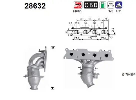 Catalizzatore 28632 AS per PEUGEOT CITROËN - Immagine 2