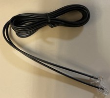 7ft Telephone Line Cord Cable Wire 6P4C RJ11 DSL Modem Fax Phone to Wall - Black