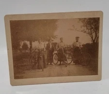 1900 Victorian High Society Group Of Women With Bikes ntique Cabinet Card Photo 