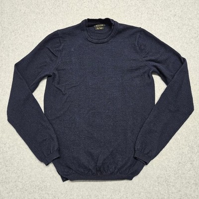 Massimo Dutti Men s XS Wool Cashmere Crew-Neck Pullover Sweater Blue