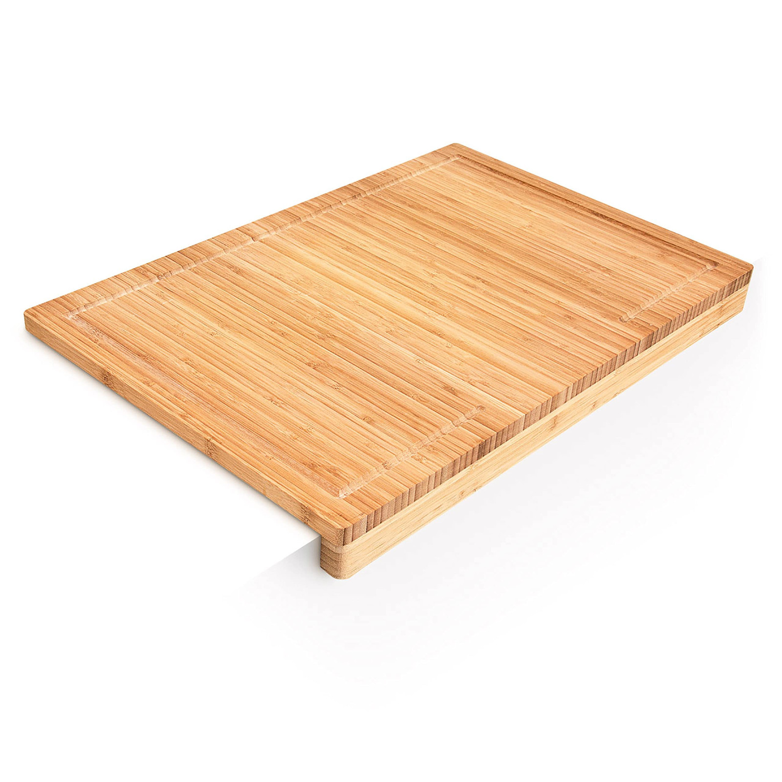 Relaxdays Tagliere in Bambù XL 56x38 cm - Tagliere Professionale con Bordo