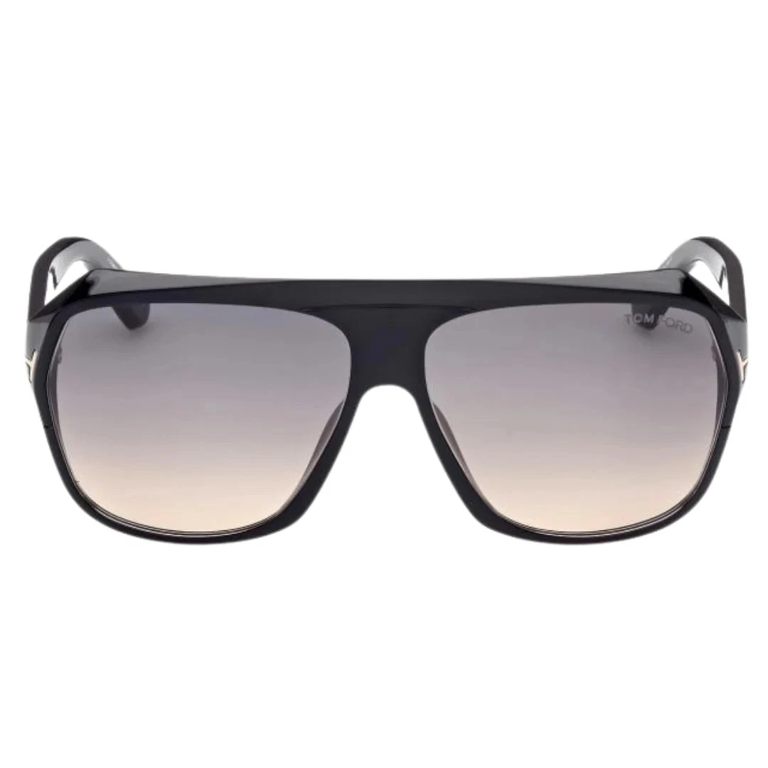 Tom Ford Hawkings-02 Gradient Smoke Lens Shiny Black Sunglasses
