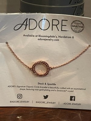 Adore Swarovski Bracelet Organic Circle Rose Gold NEW Stack and Sparkle