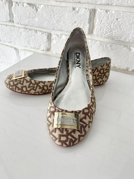 Women DKNY Heels Khaki Textile 37.5