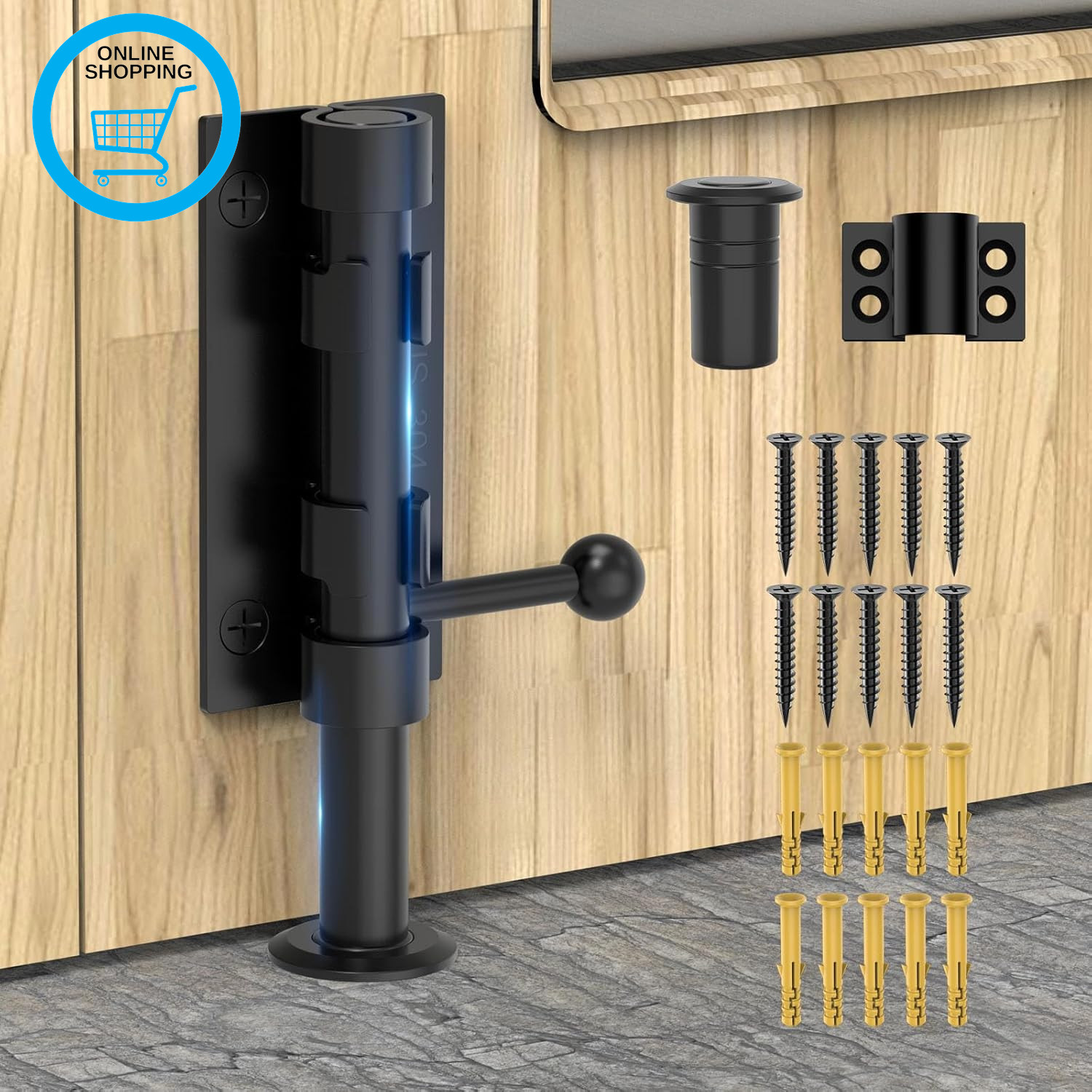 Slide Bolt Gate Latch Hardware, Barrel Bolt Latch, 6.3 Inch Heavy Duty Solid 304