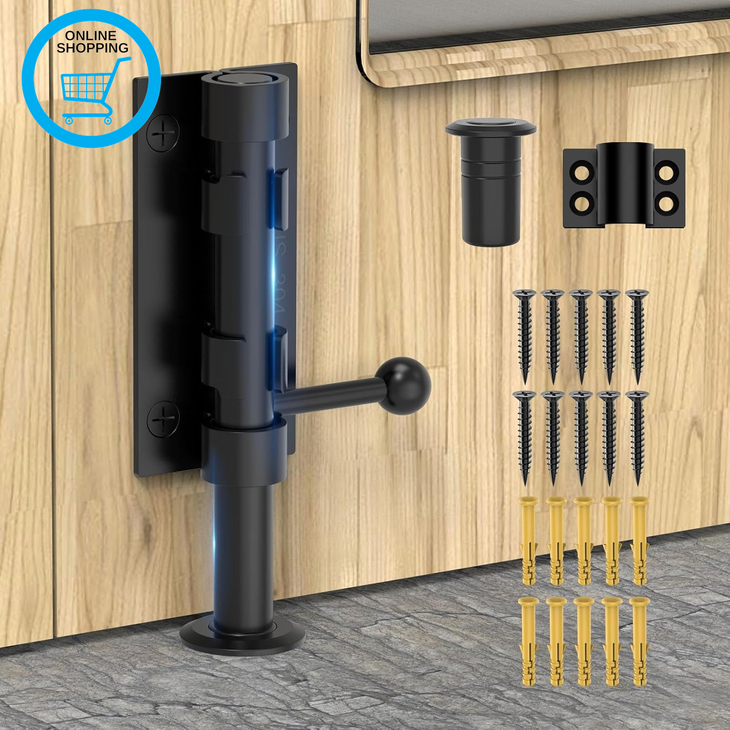 Slide Bolt Gate Latch Hardware, Barrel Bolt Latch, 6.3 Inch Heavy Duty Solid 304