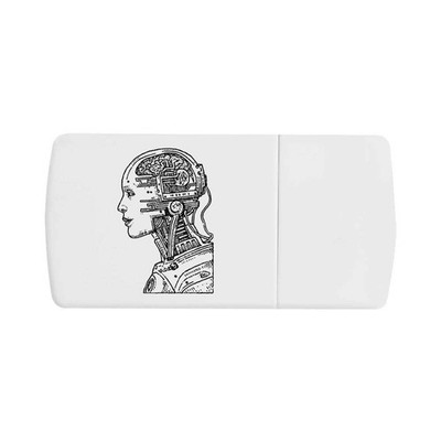 Pillendose ''Menschlicher Roboter'' mit Tablettenteiler (PI00039642)