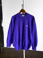 Lacoste Vintage Mens Knit Sweater Purple Made in France Logo Y2K Size - S/M