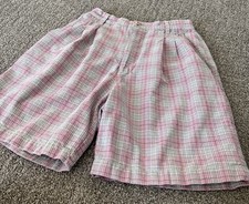 Vintage Northern Reflections Pink Blue Plaid Bermuda Shorts Women  s Size 9/10