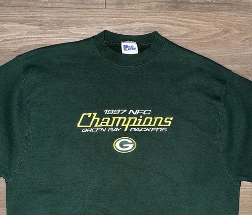 Vintage 90s Green Bay Packers 1997 NFC Champions Embroidered Crewneck Mens Large - Picture 7 of 17