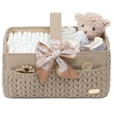 Luxurious Baby Diaper Caddy, Nursery Storage Basket for Newborn Essentials, T...