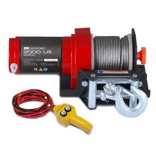 12V/24V Electric Winch 2000 ATV/UTV Electric Winch Steel Cable Offroad Winch