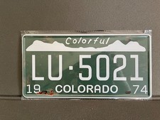 Targa metallica auto americana immatricolazione Colorado 15 x 30 cm