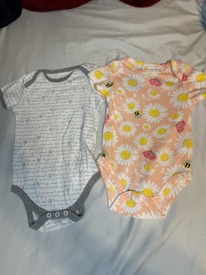 6-9M Burts Bees & Little Chickadees bodysuit Lot of 2