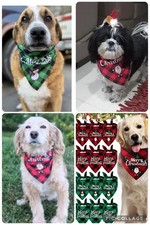 Adorable Christmas Bandana Scarf Bib Clothing For Pets Dolls Teddies children 