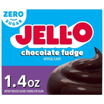 Jell-O Chocolate Fudge Zero Sugar Instant Reduced 1.4 Ounce (Pack of 1), Blue